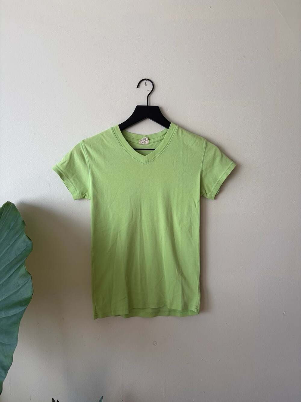 Victoria's Secret V-Neck T-Shirt Size S Lime Green Cotton
